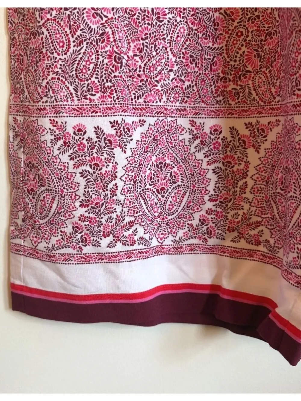 J.Jill Pink Paisley Wide Leg Pants Women’s Medium Pull-On Flowy Boho Lightweight